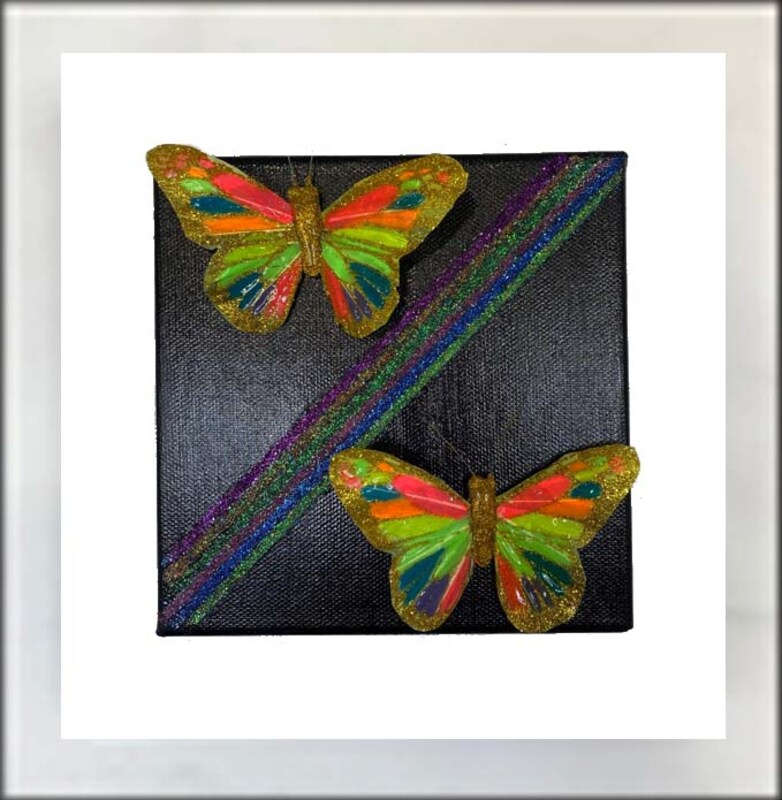 Butterfly Rainbow Painting Collage